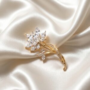 Elegant Crystal Flower Brooch