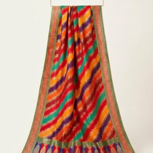 Multicolor Silk-Blend Mirror work Dupatta