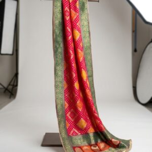 Pink-Jacquard Silk-Blend Dupatta